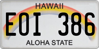 HI license plate EOI386