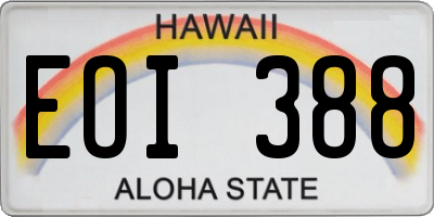 HI license plate EOI388