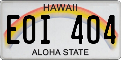 HI license plate EOI404