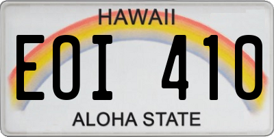 HI license plate EOI410