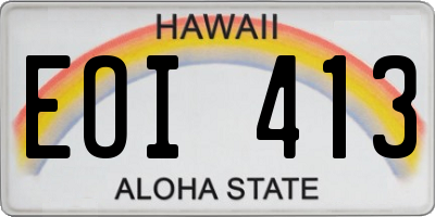 HI license plate EOI413
