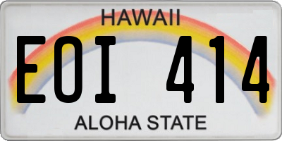 HI license plate EOI414