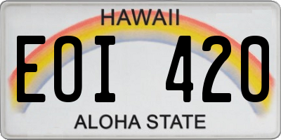 HI license plate EOI420