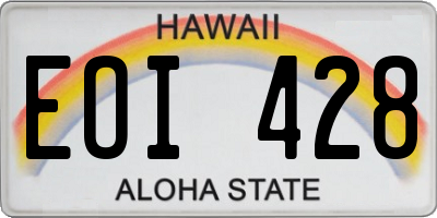 HI license plate EOI428