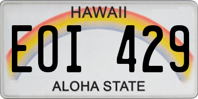HI license plate EOI429