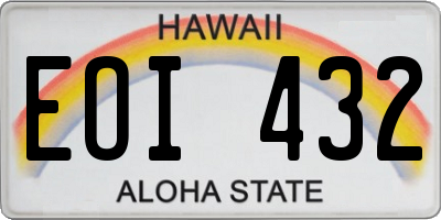 HI license plate EOI432