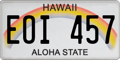 HI license plate EOI457