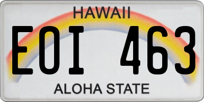 HI license plate EOI463