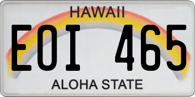 HI license plate EOI465