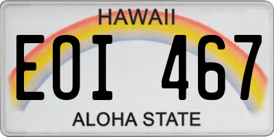 HI license plate EOI467