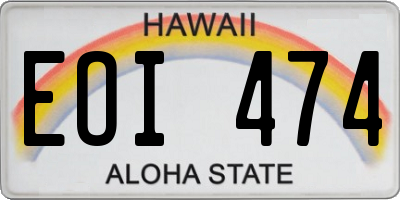 HI license plate EOI474