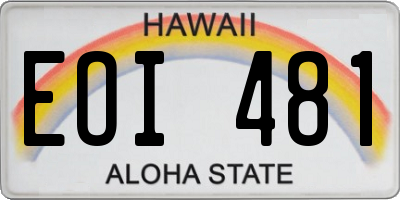 HI license plate EOI481