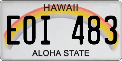 HI license plate EOI483