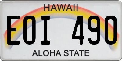 HI license plate EOI490