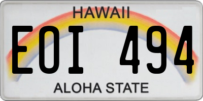 HI license plate EOI494
