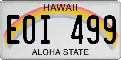 HI license plate EOI499