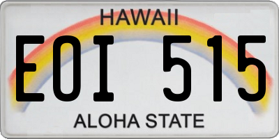 HI license plate EOI515