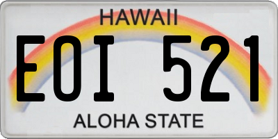 HI license plate EOI521