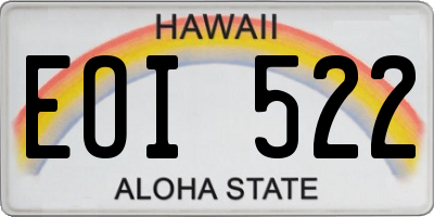 HI license plate EOI522