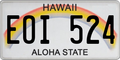 HI license plate EOI524