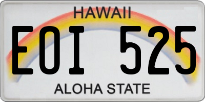 HI license plate EOI525