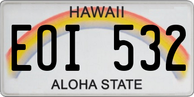 HI license plate EOI532