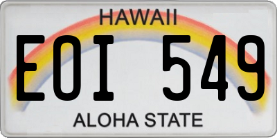 HI license plate EOI549