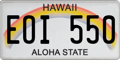 HI license plate EOI550