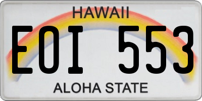 HI license plate EOI553
