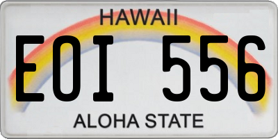 HI license plate EOI556