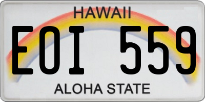 HI license plate EOI559