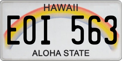 HI license plate EOI563