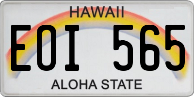 HI license plate EOI565