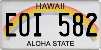 HI license plate EOI582