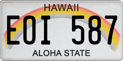 HI license plate EOI587