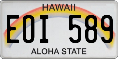 HI license plate EOI589