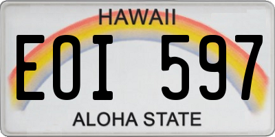 HI license plate EOI597