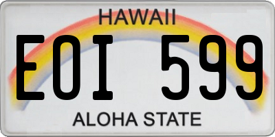 HI license plate EOI599