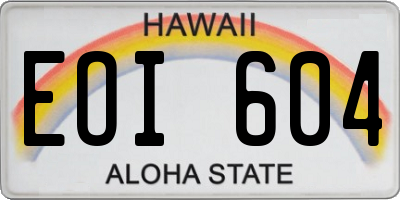 HI license plate EOI604