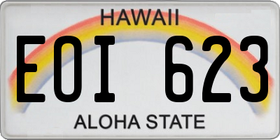 HI license plate EOI623