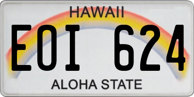 HI license plate EOI624