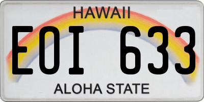HI license plate EOI633