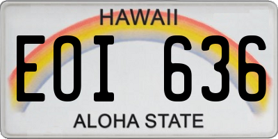 HI license plate EOI636