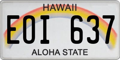 HI license plate EOI637