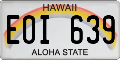 HI license plate EOI639