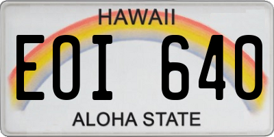 HI license plate EOI640