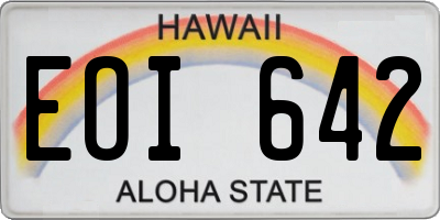HI license plate EOI642