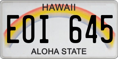 HI license plate EOI645