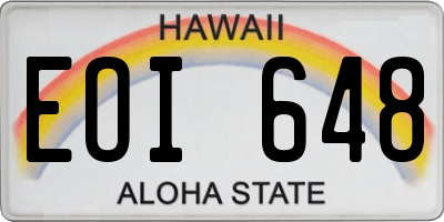 HI license plate EOI648
