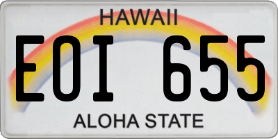 HI license plate EOI655